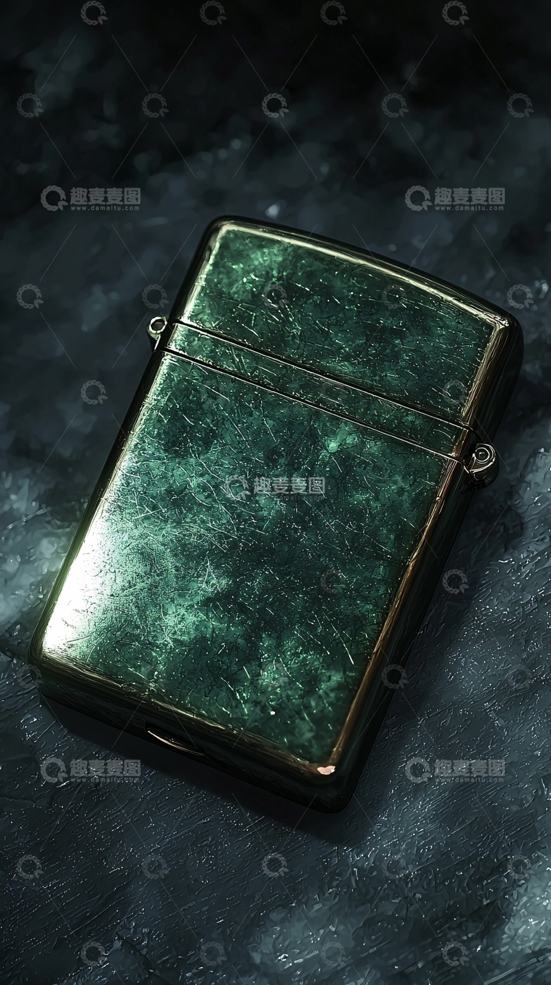 高清大图下载【趣麦麦图】深绿色金属打火机