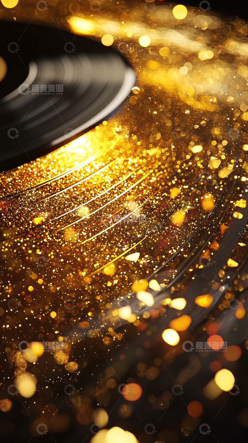 高清大图下载【趣麦麦图】金色黑胶唱片