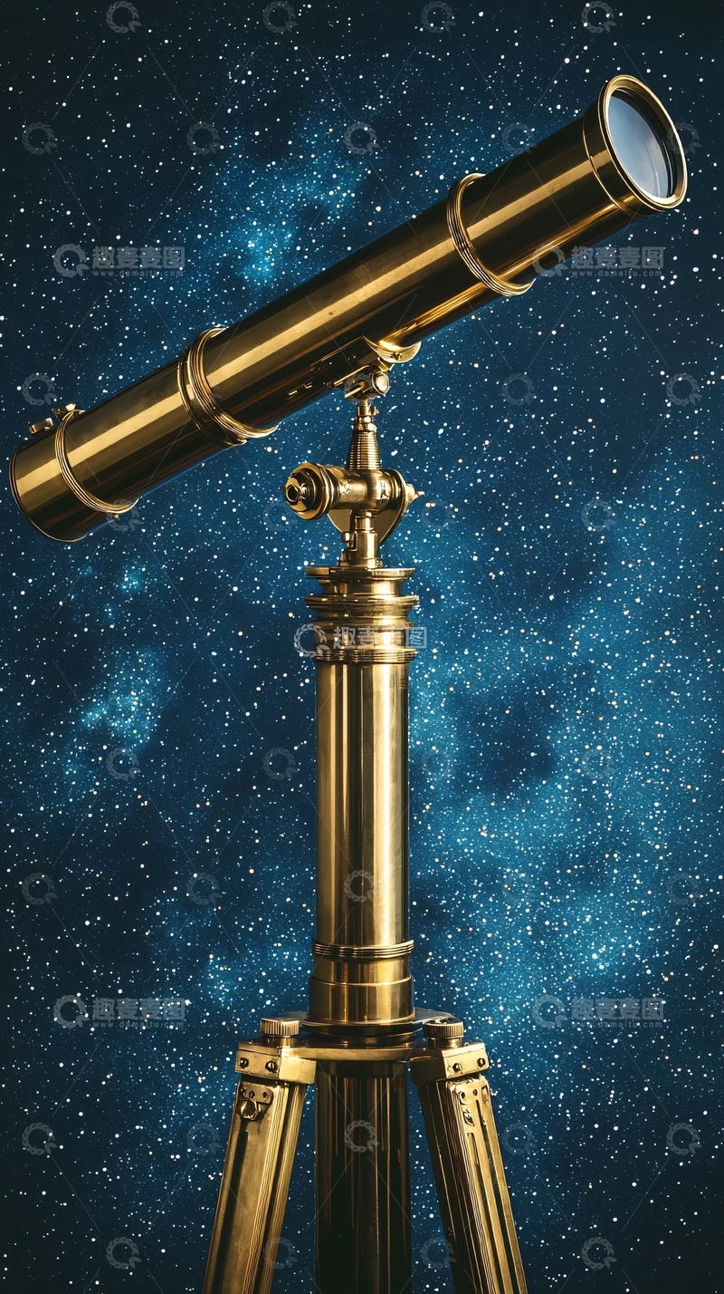 高清大图下载【趣麦麦图】复古天文望远镜