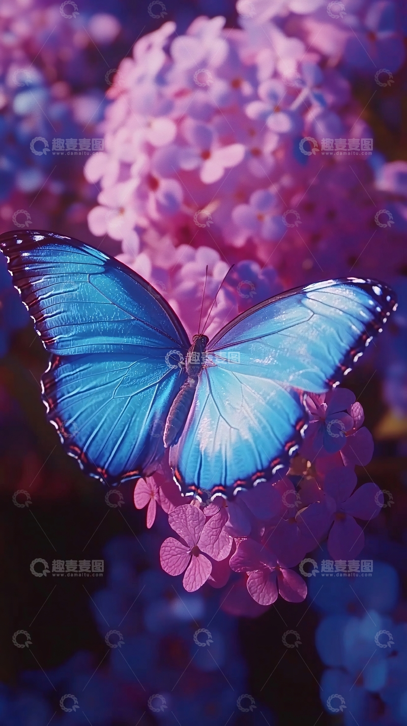 高清大图下载【趣麦麦图】蓝色蝴蝶