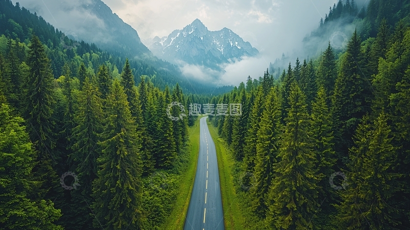 高清大图下载【趣麦麦图】通往雪山的道路