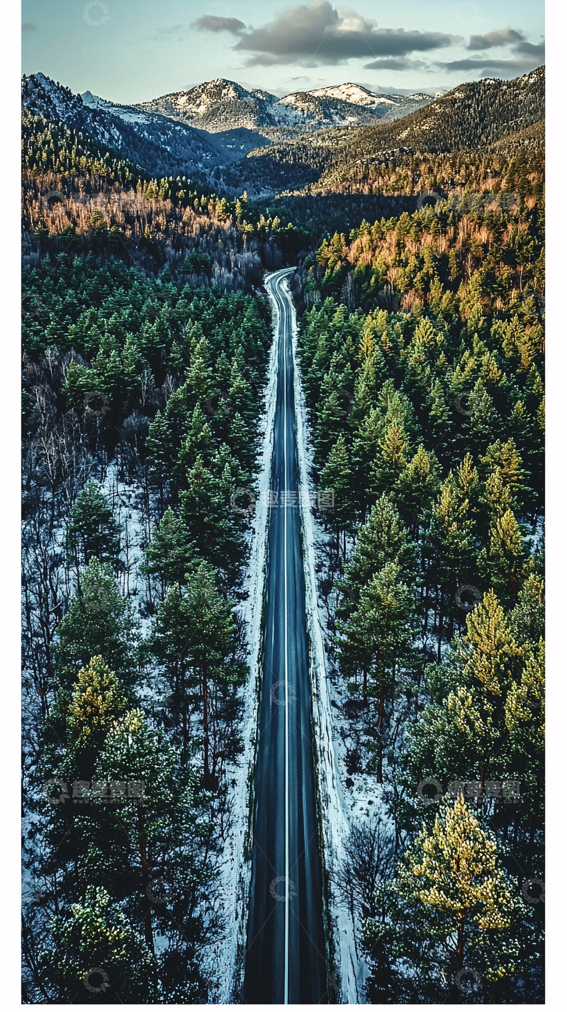 高清大图下载【趣麦麦图】雪山公路