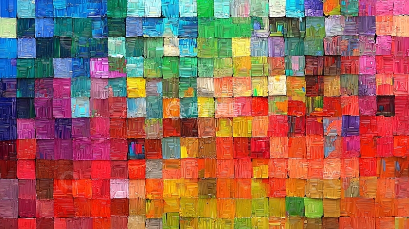 高清大图下载【趣麦麦图】彩色方块马赛克