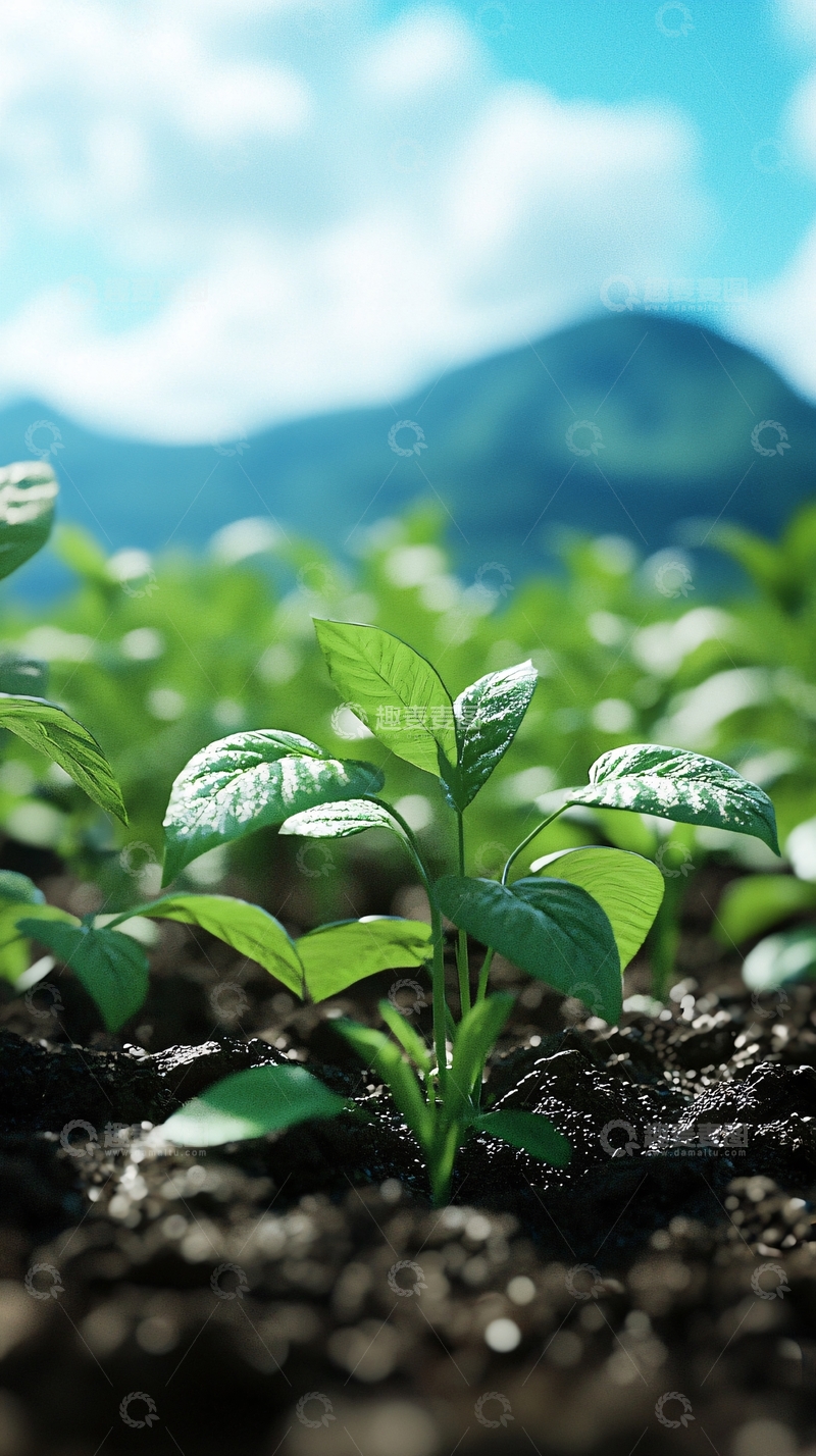 高清大图下载【趣麦麦图】绿色植物幼苗生长