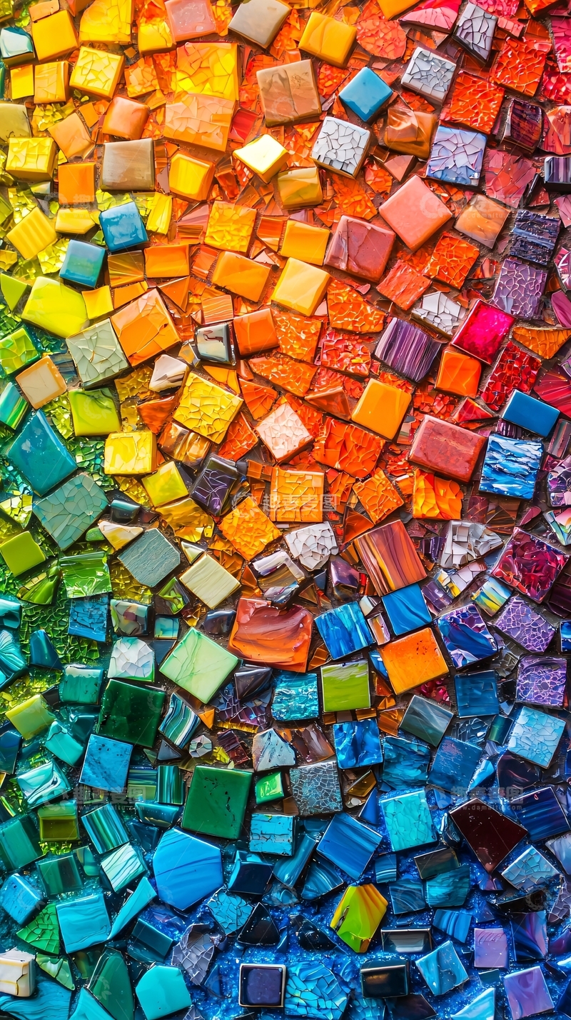 高清大图下载【趣麦麦图】彩色马赛克瓷砖背景