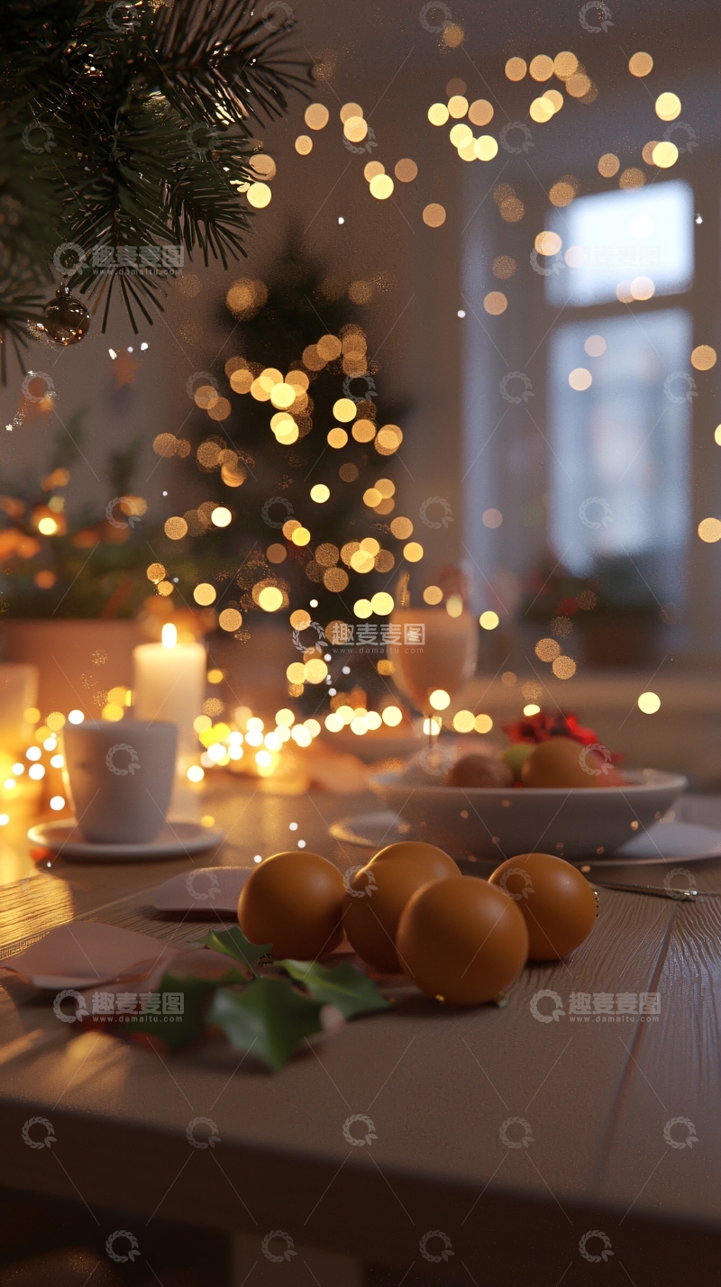 高清大图下载【趣麦麦图】温暖圣诞节餐桌摆设
