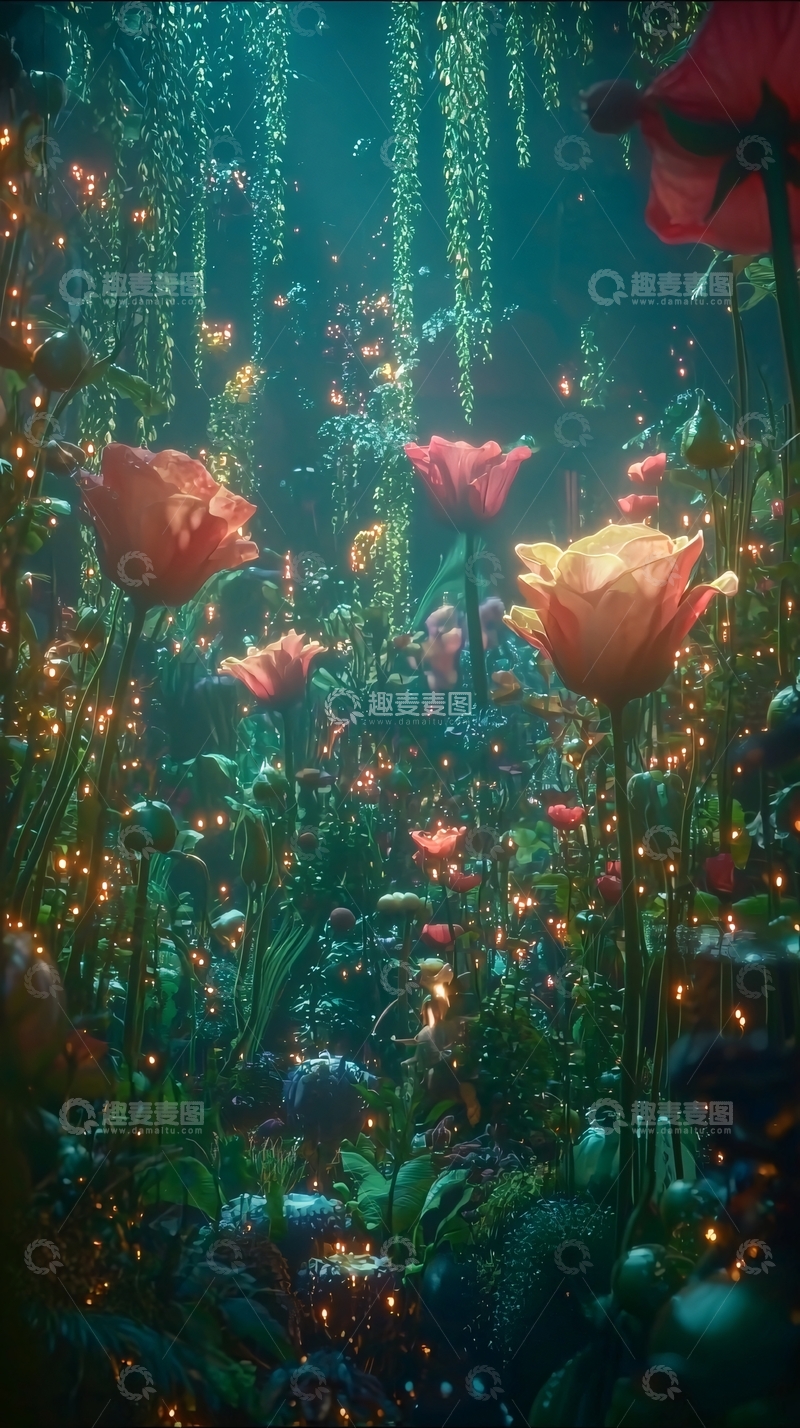高清大图下载【趣麦麦图】梦幻水下花田