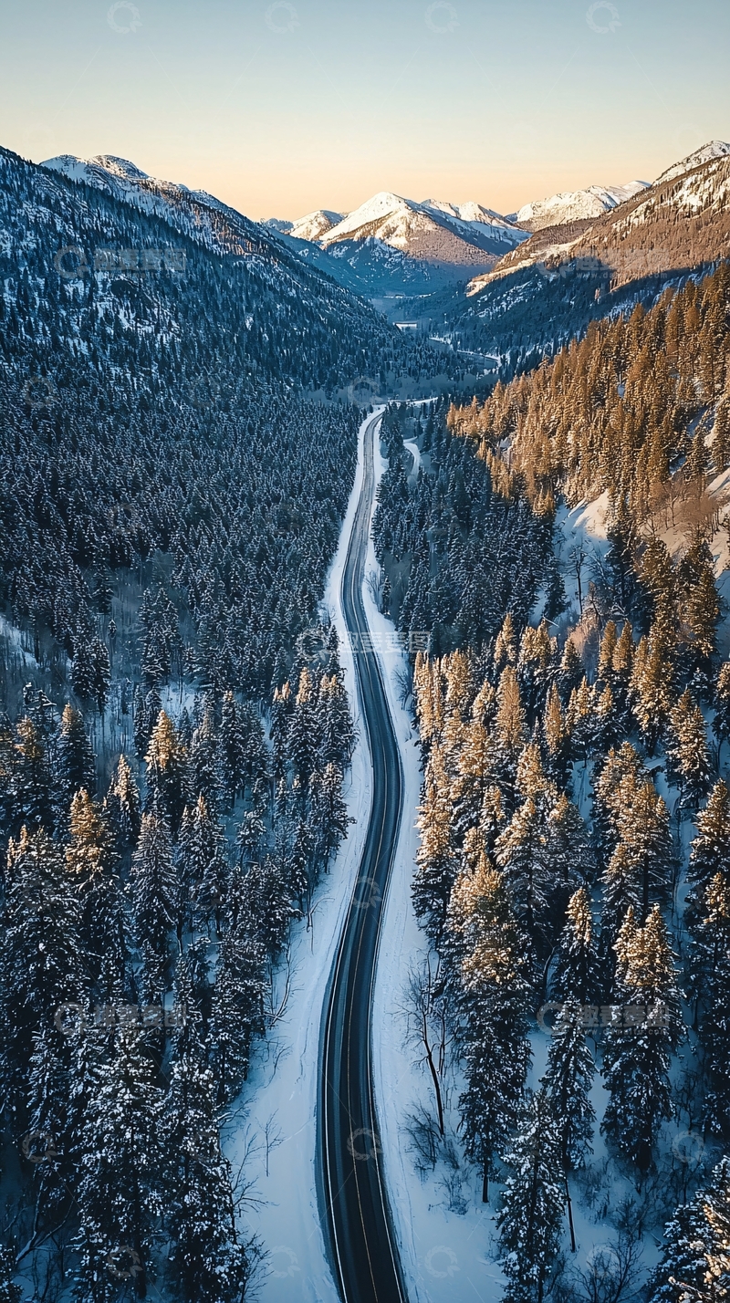 高清大图下载【趣麦麦图】雪山公路