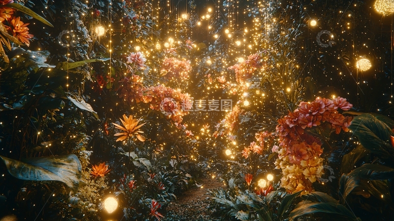 高清大图下载【趣麦麦图】梦幻萤火花海