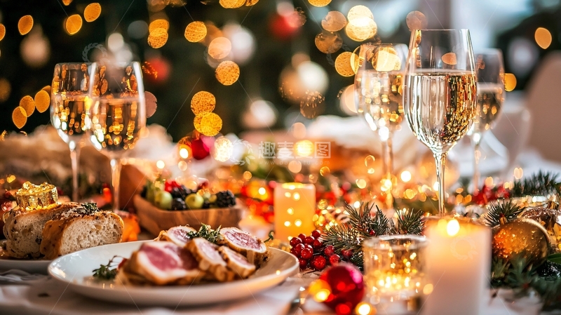 高清大图下载【趣麦麦图】圣诞节晚餐