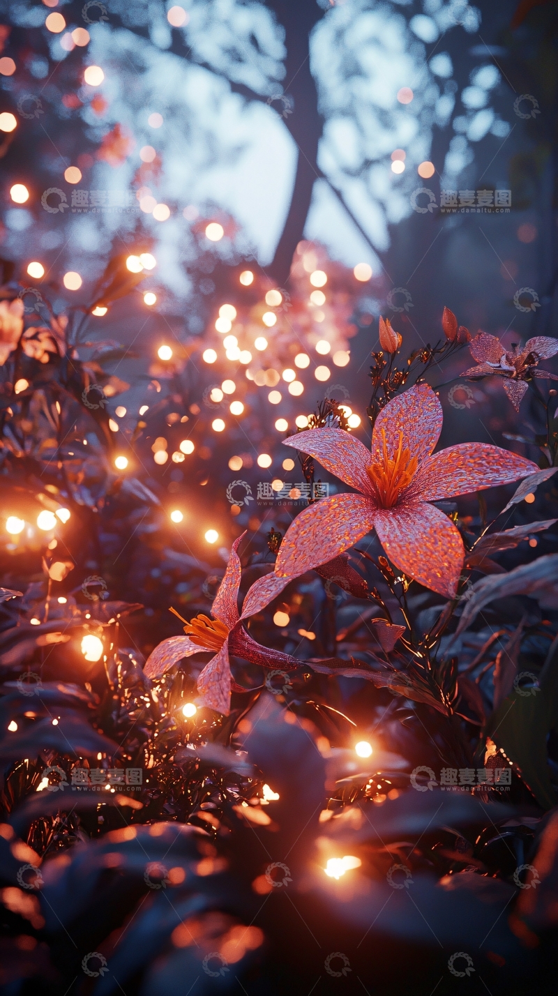 高清大图下载【趣麦麦图】梦幻森林夜光花