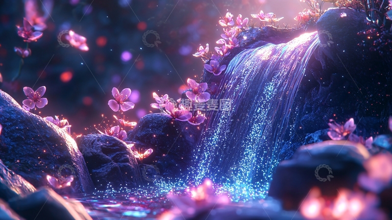 高清大图下载【趣麦麦图】梦幻瀑布