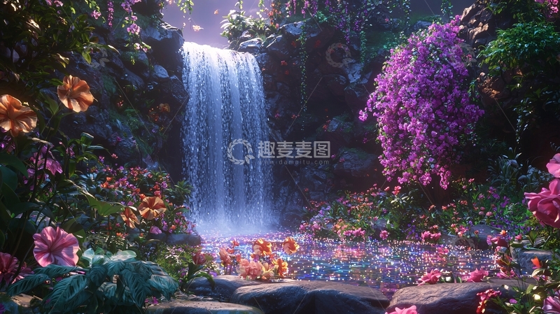 高清大图下载【趣麦麦图】梦幻瀑布