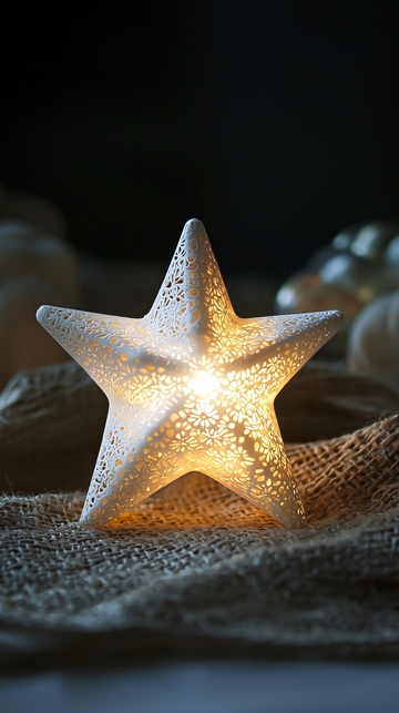 白色镂空星星灯