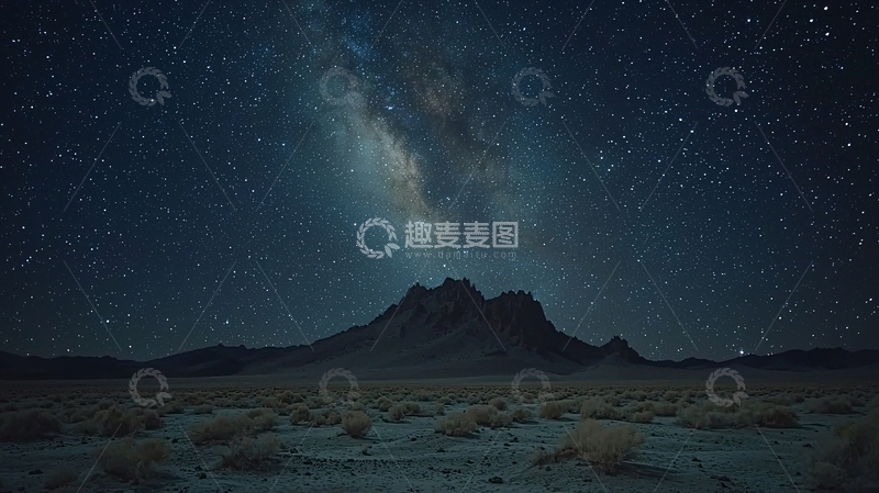 高清大图下载【趣麦麦图】星空下的山脉