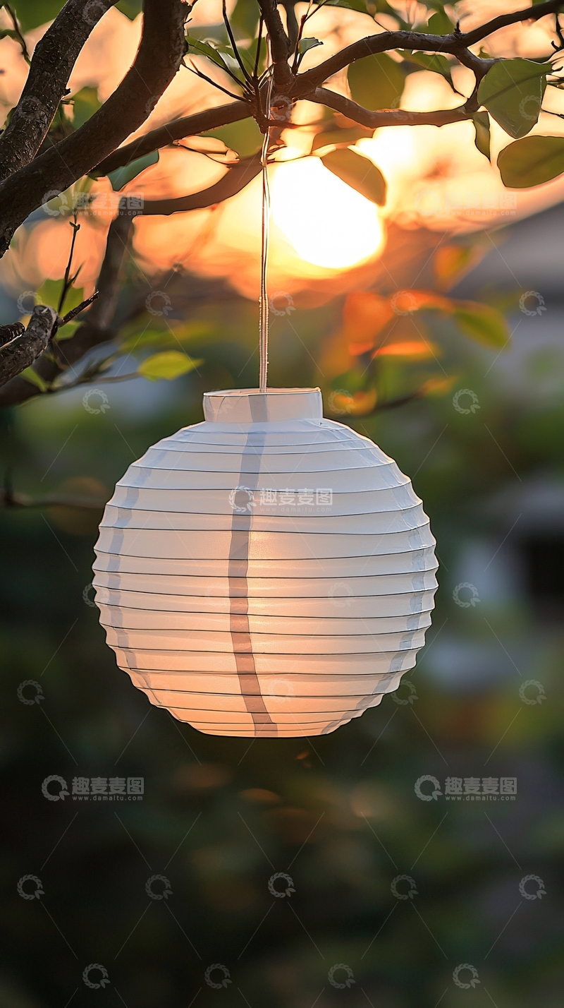高清大图下载【趣麦麦图】户外太阳能纸灯笼