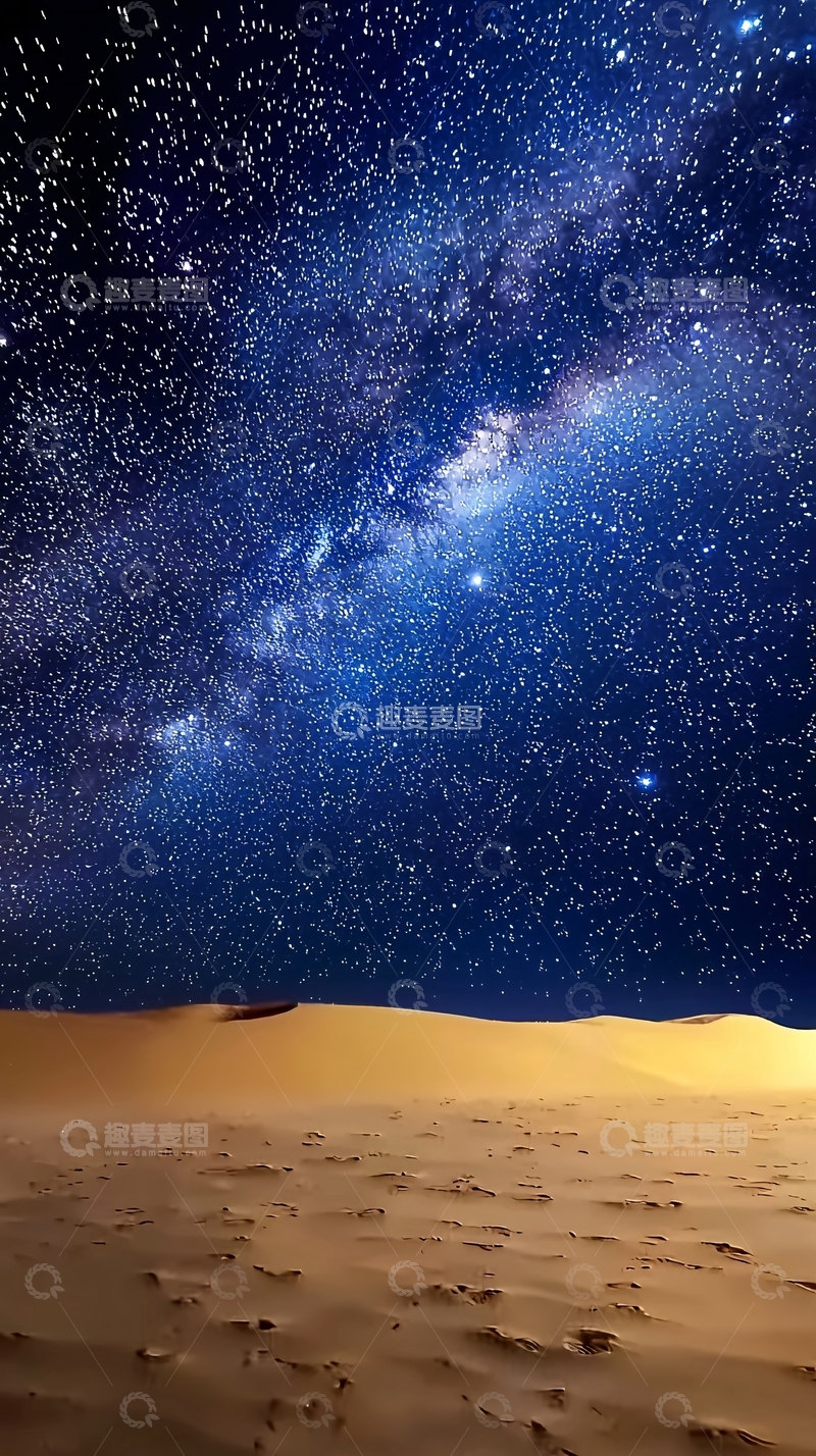 高清大图下载【趣麦麦图】沙漠星空