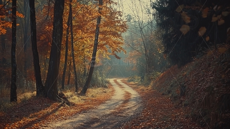 高清大图下载【趣麦麦图】秋日森林小路