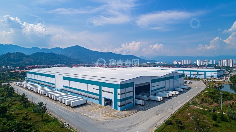 高清大图下载【趣麦麦图】大型仓库建筑鸟瞰