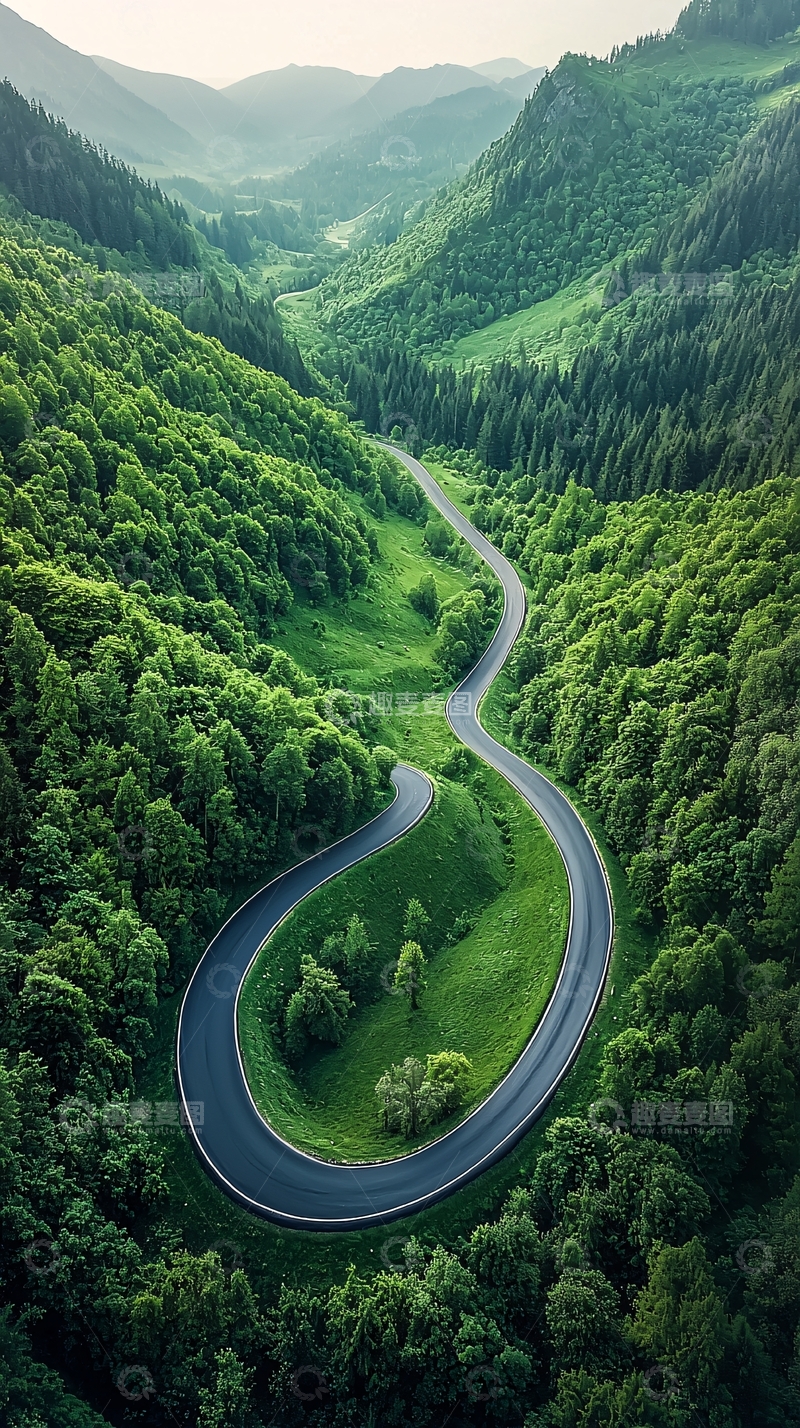 高清大图下载【趣麦麦图】山路蜿蜒