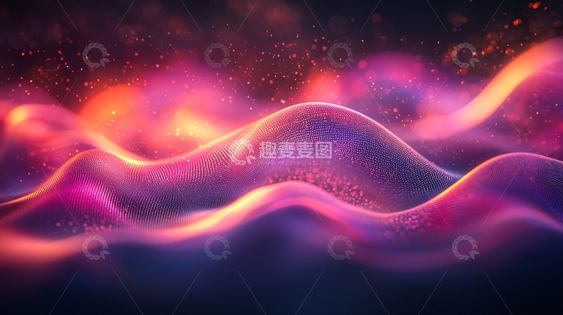 高清大图下载【趣麦麦图】梦幻般粉色紫色波浪