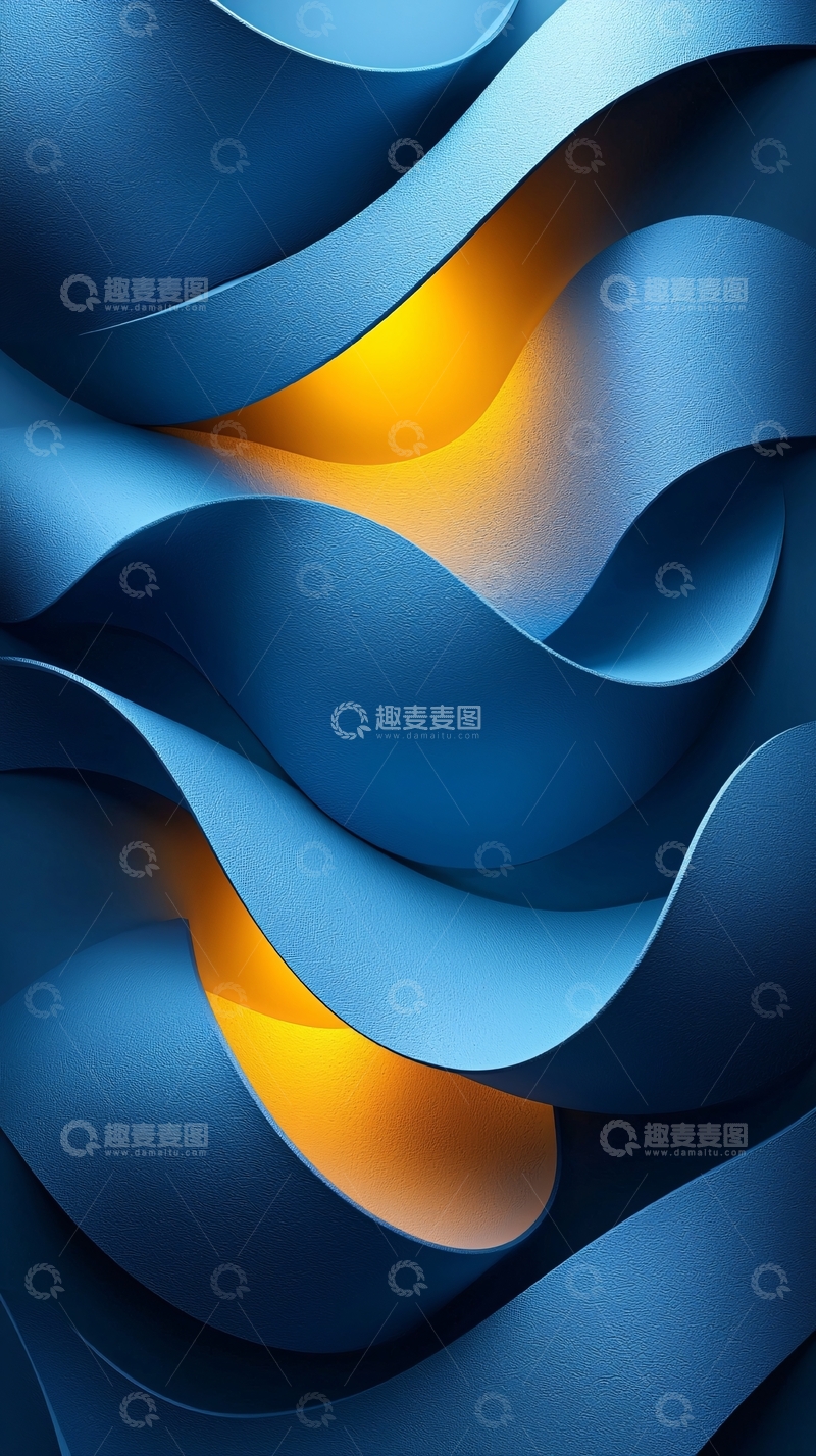 高清大图下载【趣麦麦图】蓝色流体波浪背景