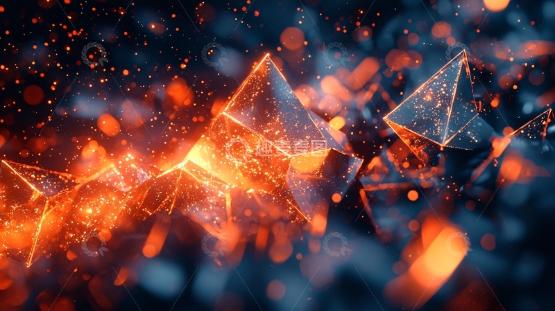 高清大图下载【趣麦麦图】科技感三角形漂浮