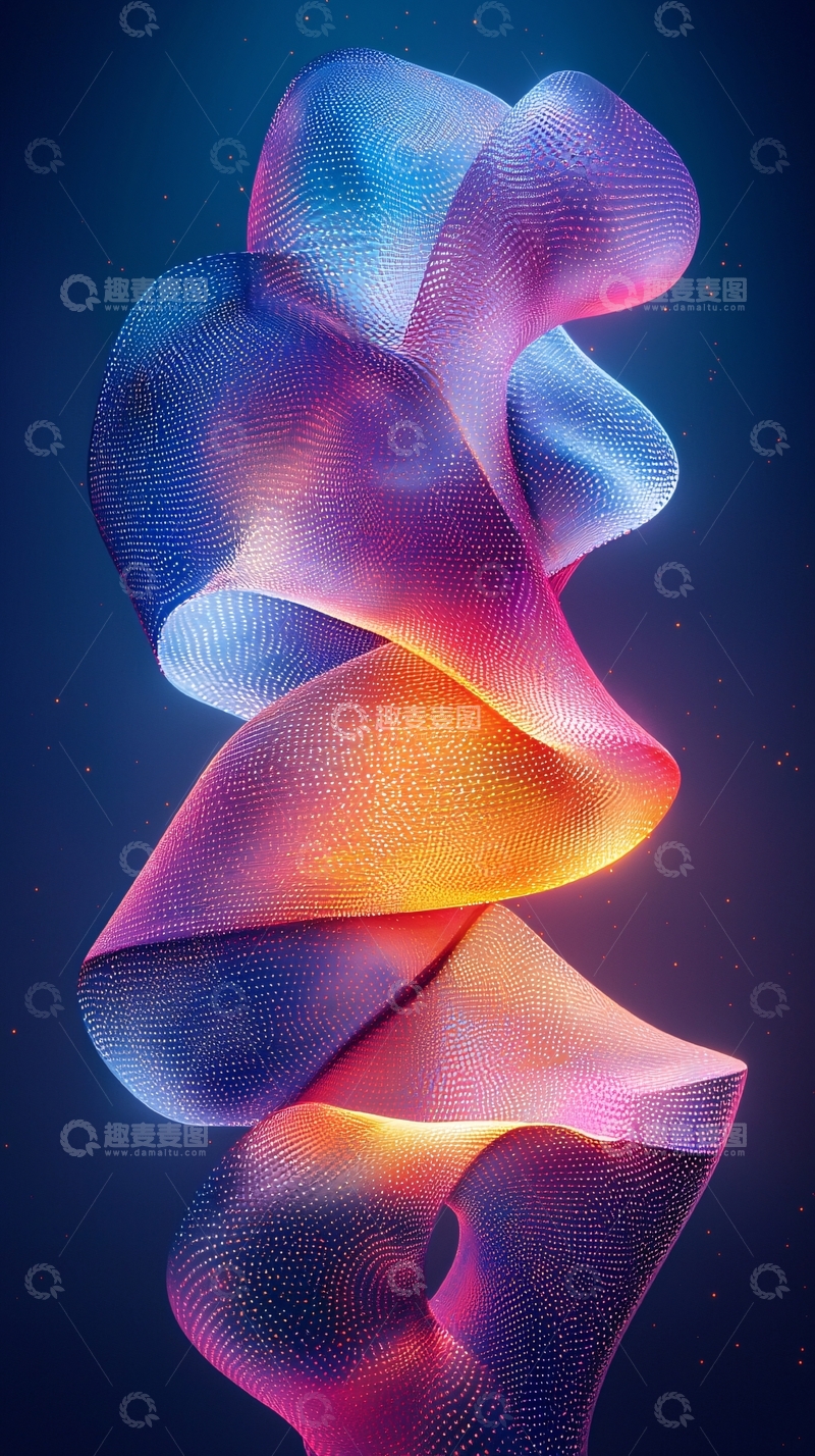 高清大图下载【趣麦麦图】彩色流动抽象曲线