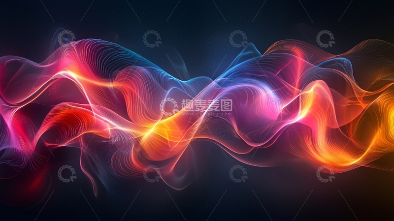 高清大图下载【趣麦麦图】彩色光线波浪