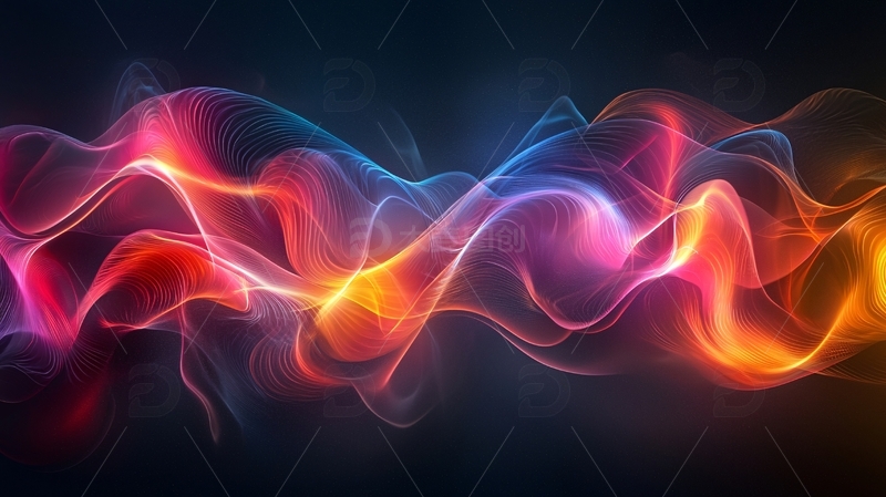 高清大图下载【趣麦麦图】彩色光线波浪