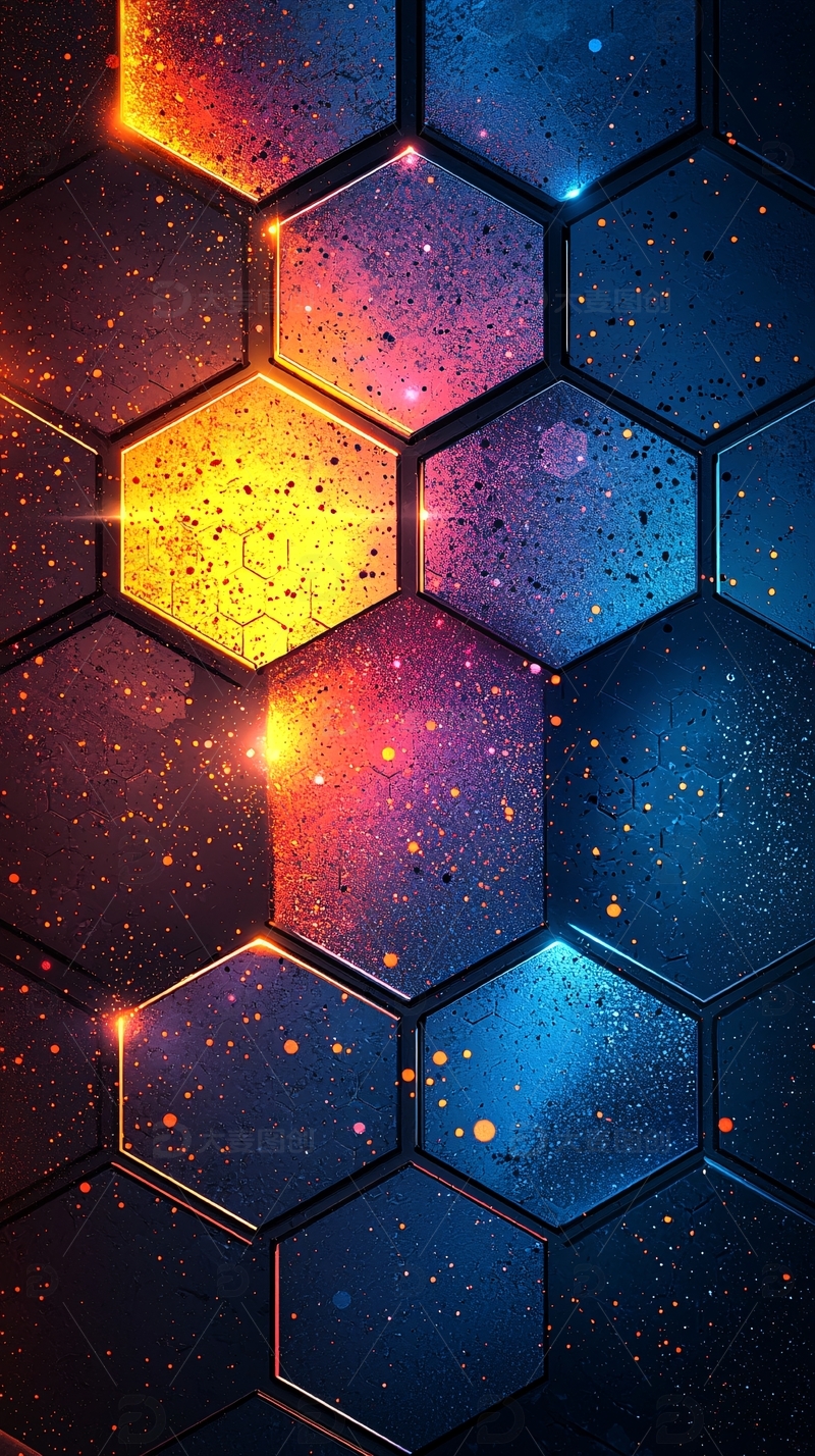 六边形渐变色块