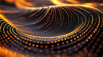 金色光点交织的曲线