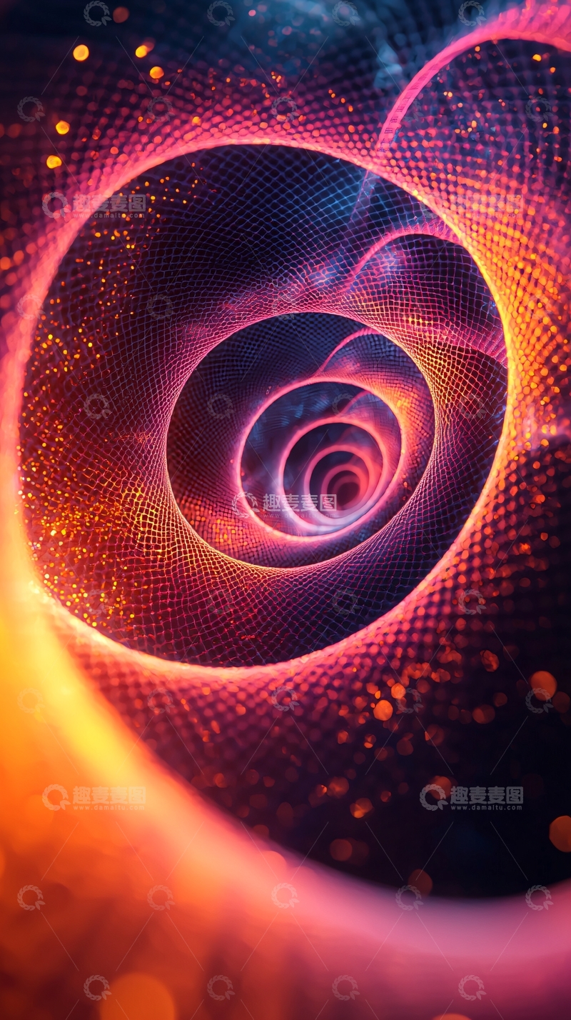 高清大图下载【趣麦麦图】抽象螺旋光圈