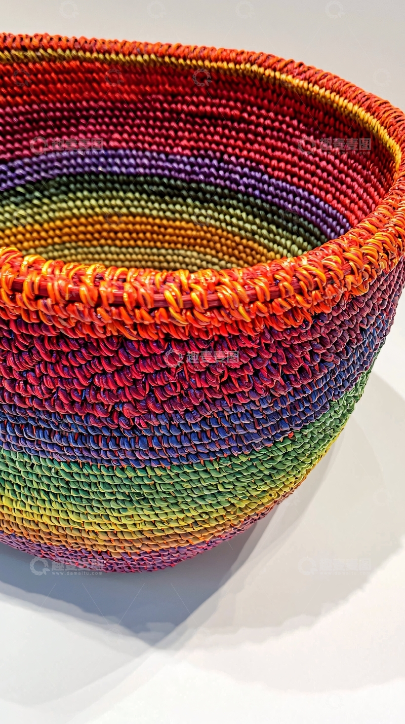 高清大图下载【趣麦麦图】彩虹条纹编织篮