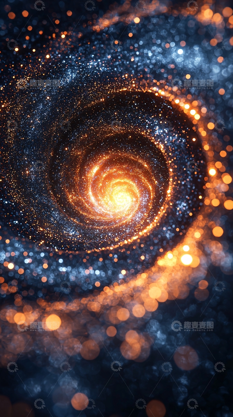高清大图下载【趣麦麦图】蓝色橙色漩涡
