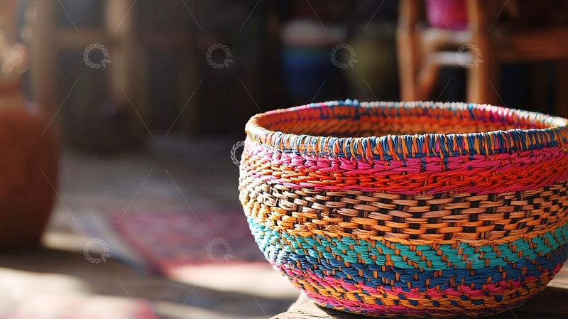 高清大图下载【趣麦麦图】彩色编织篮子