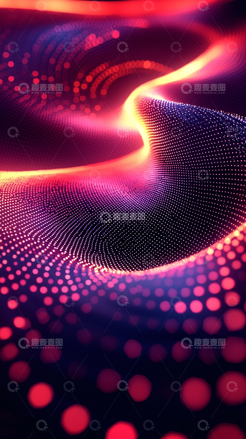 高清大图下载【趣麦麦图】流动的光点粒子背景