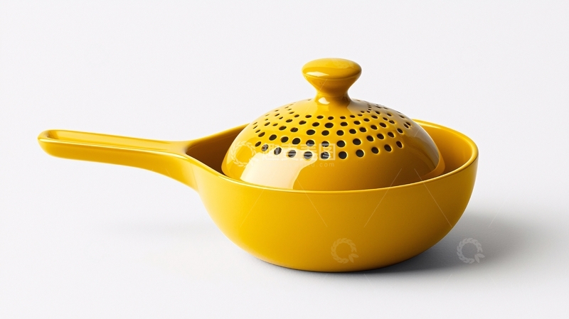 高清大图下载【趣麦麦图】黄色陶瓷沥水勺