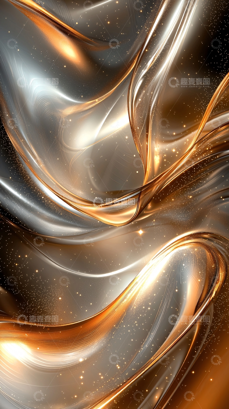 高清大图下载【趣麦麦图】流体金属质感背景