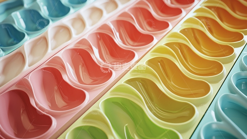 高清大图下载【趣麦麦图】彩色波浪形容器