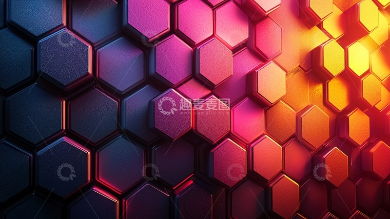 高清大图下载【趣麦麦图】多彩蜂窝状背景图案