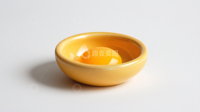 高清大图下载【趣麦麦图】黄色小碗里一个蛋黄