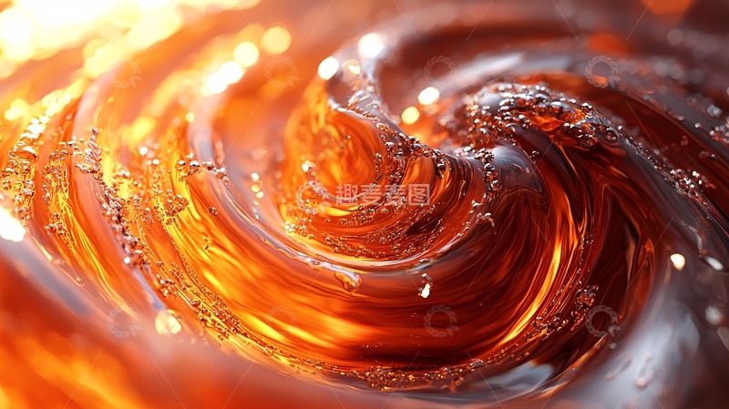 高清大图下载【趣麦麦图】橙色液体旋转特写