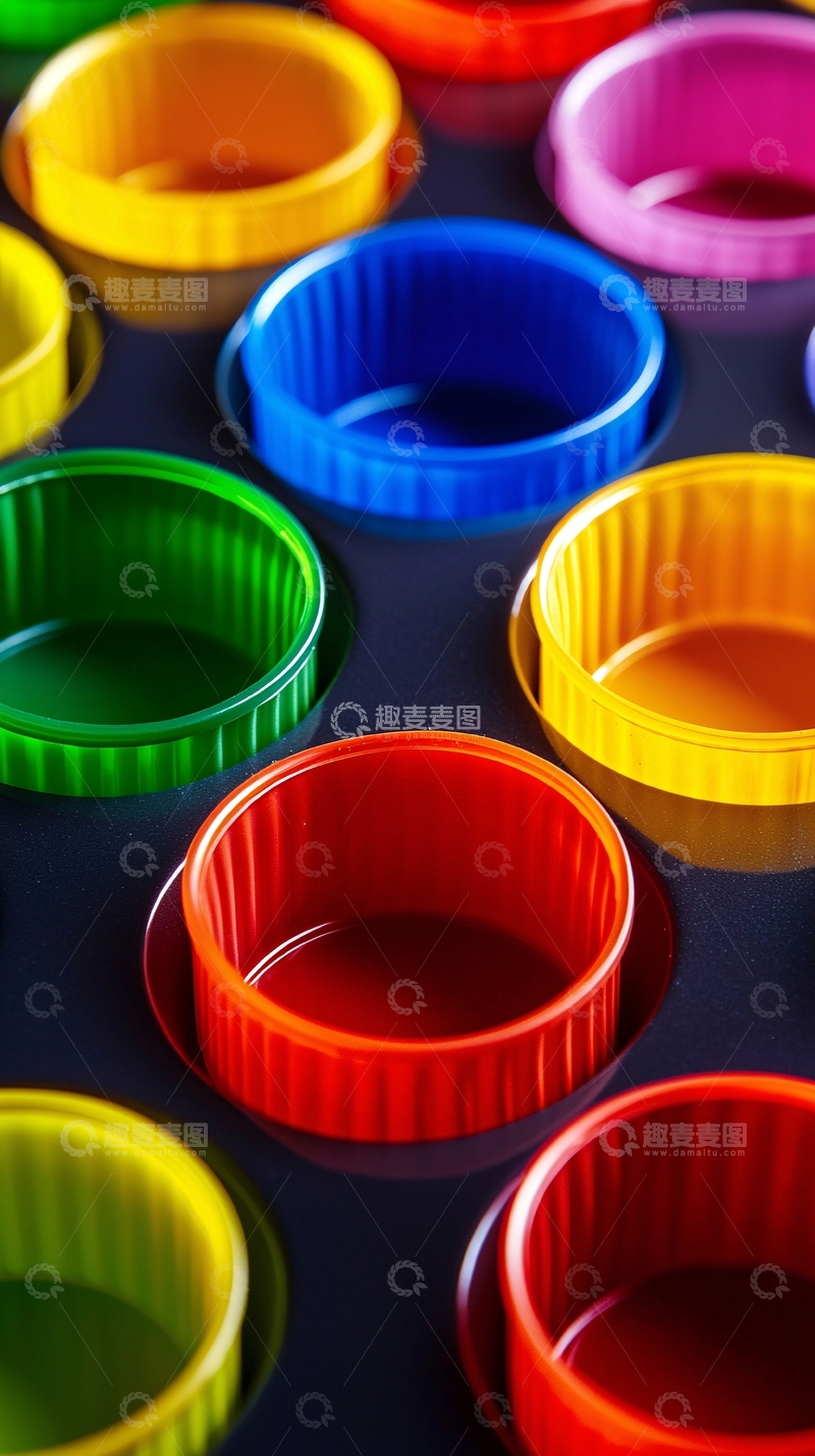 高清大图下载【趣麦麦图】彩色塑料盖子