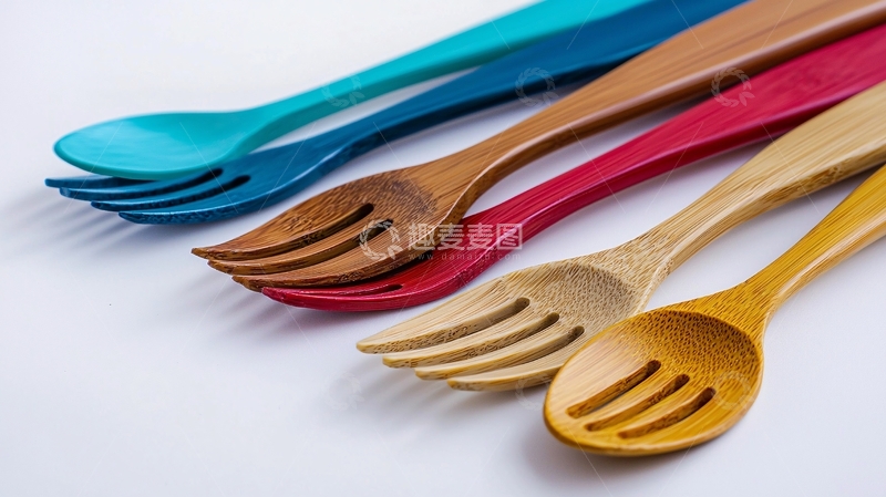 高清大图下载【趣麦麦图】彩色木质餐具