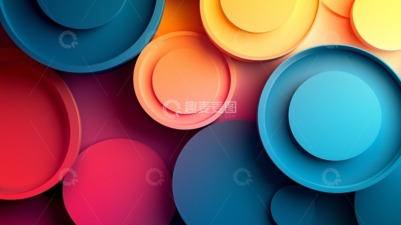 高清大图下载【趣麦麦图】彩色圆形叠加