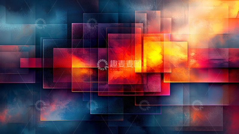 高清大图下载【趣麦麦图】抽象几何色块背景