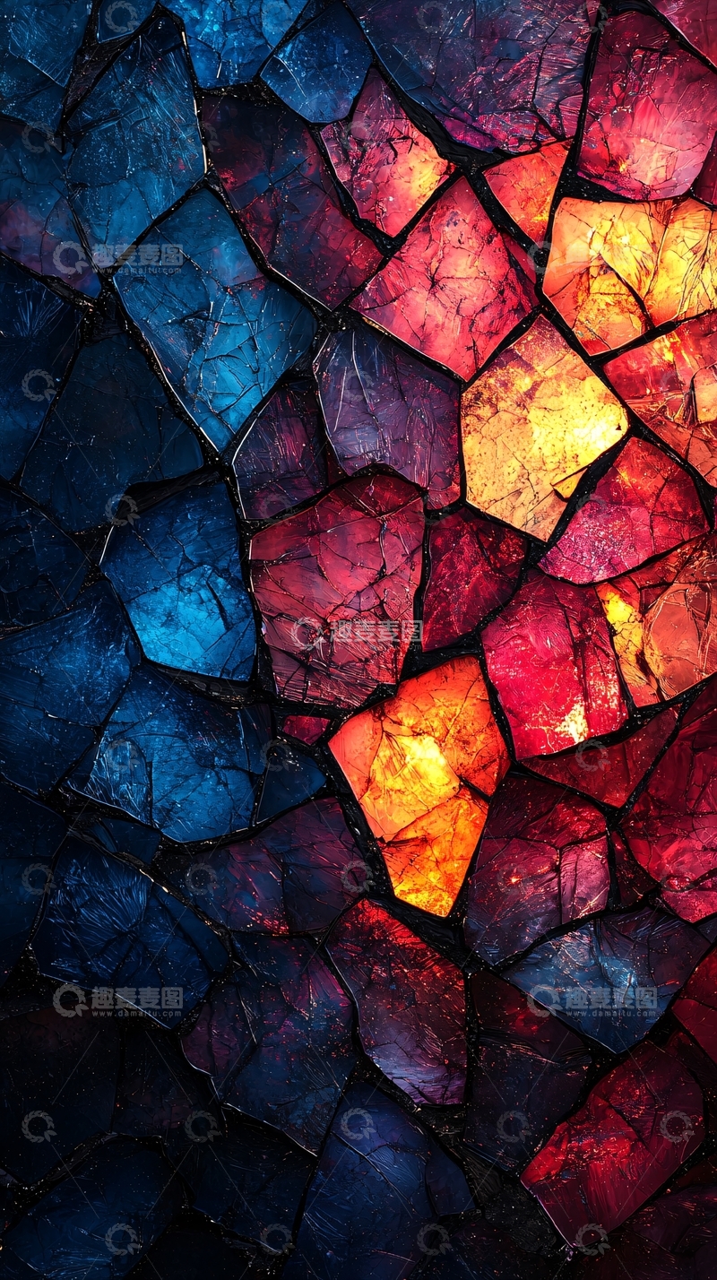 高清大图下载【趣麦麦图】彩色宝石砖块堆砌图案