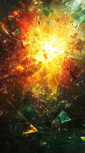 破碎玻璃中心发光