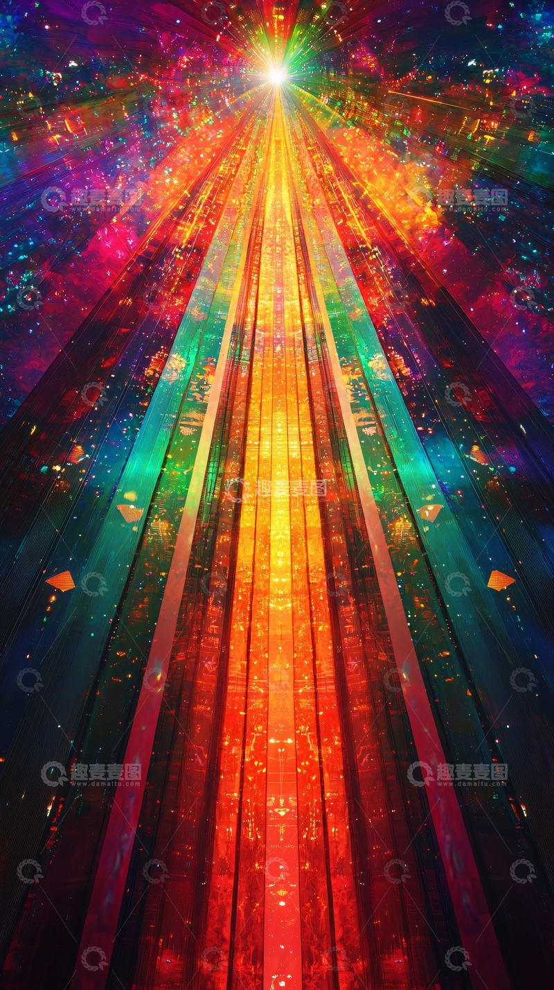 高清大图下载【趣麦麦图】绚丽色彩的光芒四射